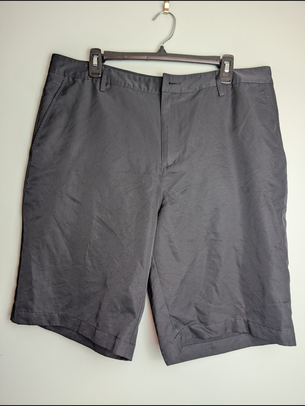 adidas Men's Black Flat-Front Shorts